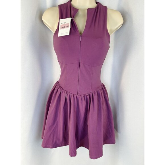 NWT Amazon Purple Front Zipper Tennis Dress with Shorts - Picture 4 of 10